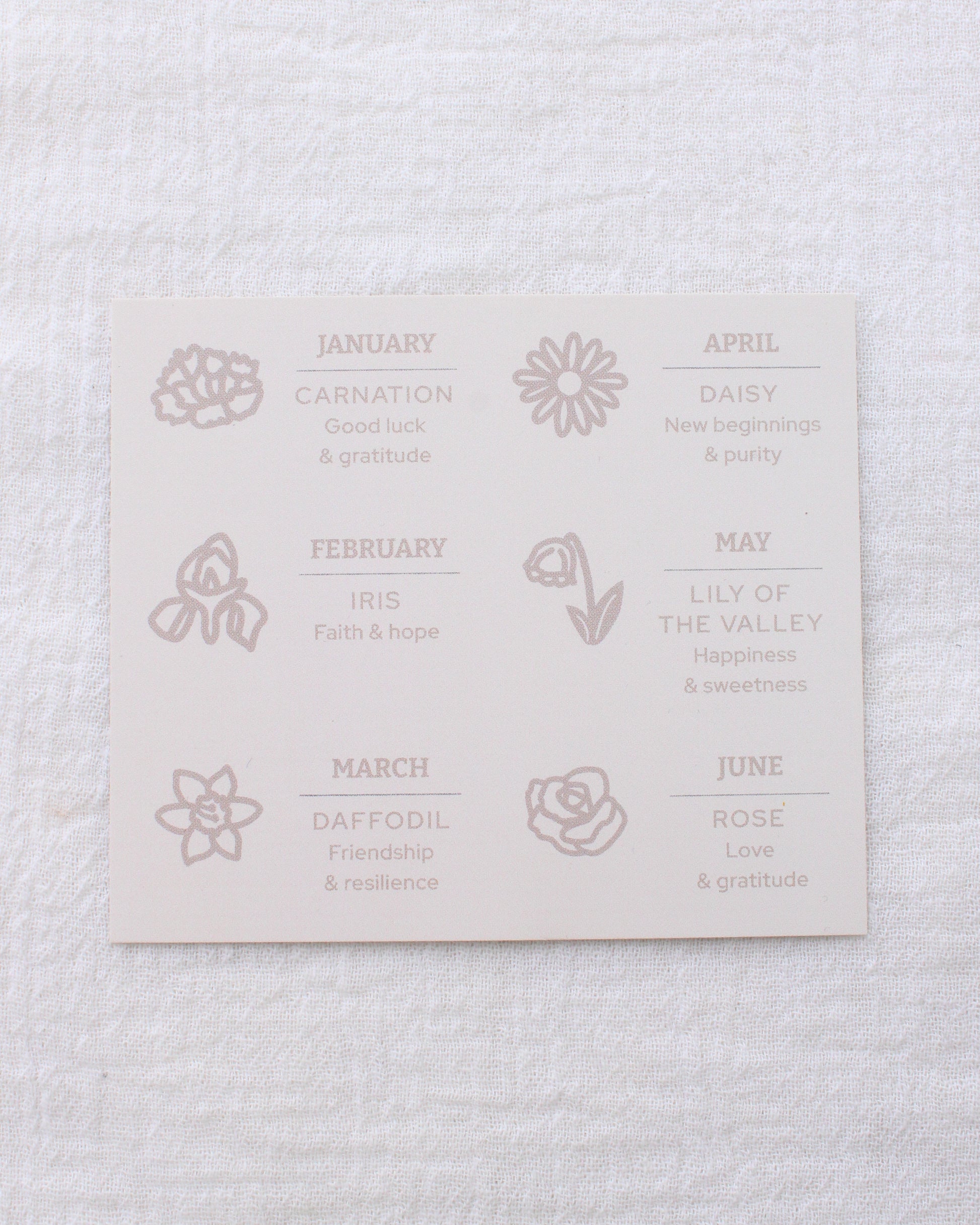 Birth flower Cards for CN403-CN414, MC04