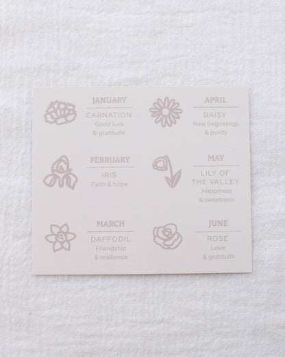 Birth flower Cards for CN403-CN414, MC04