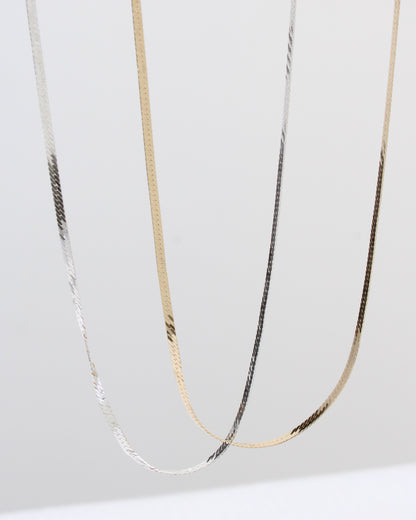 16" 2mm Flat Herringbone Necklace, NC23