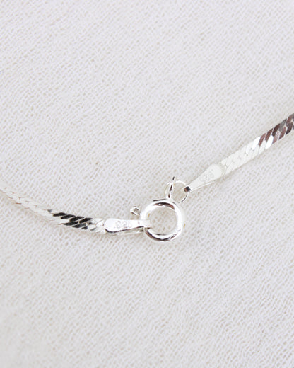 16" 2mm Flat Herringbone Necklace, NC23