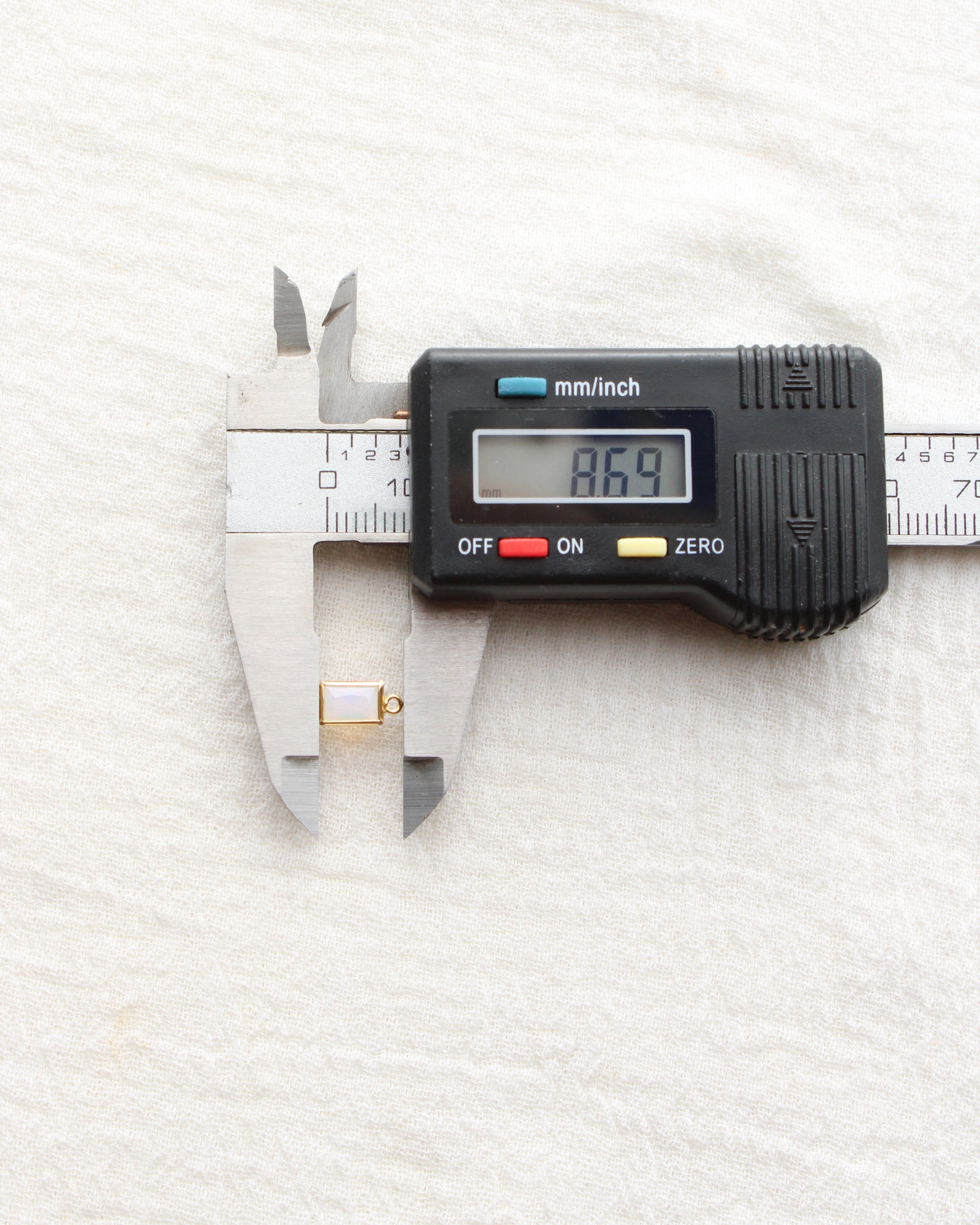 4mm White Opal Rectangle Charm, CH289