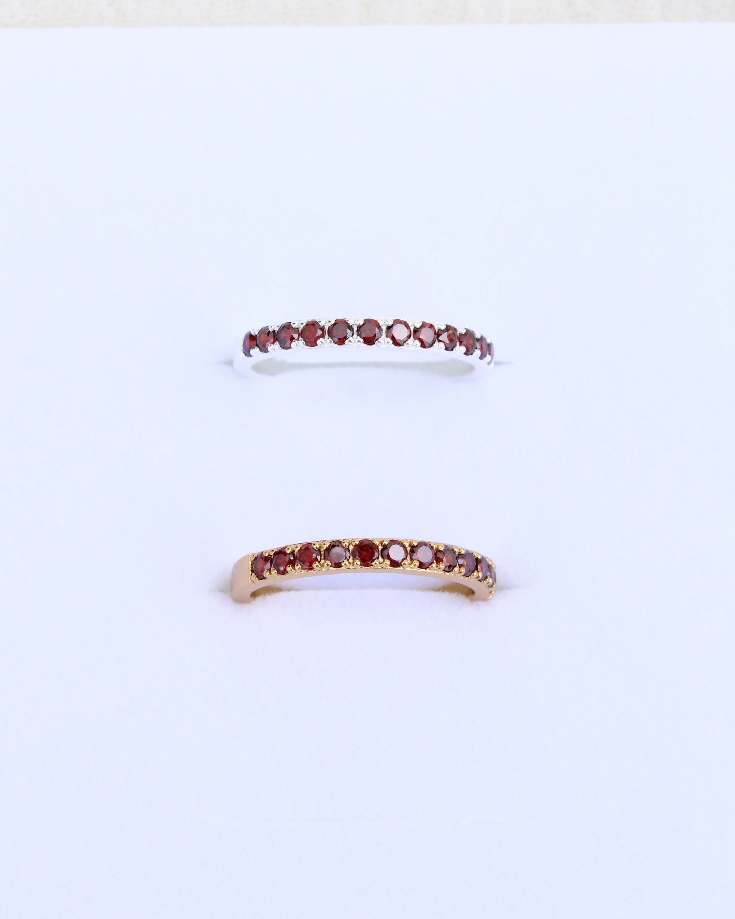 January Birthstone Ring – Garnet Red CZ, R58