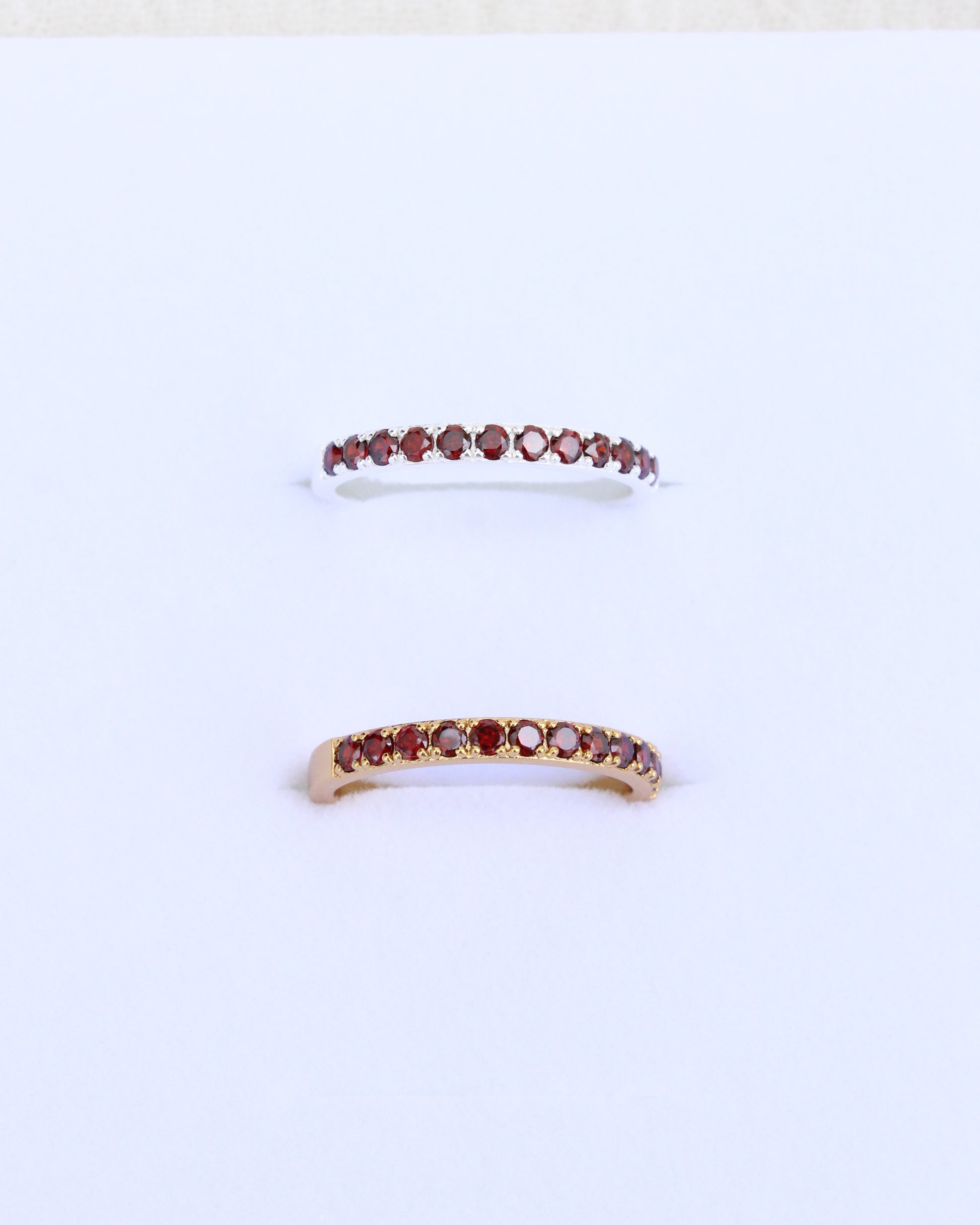 January Birthstone Ring – Garnet Red CZ, R58