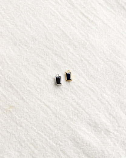 4mm Rectangle Onyx Charm, CH290