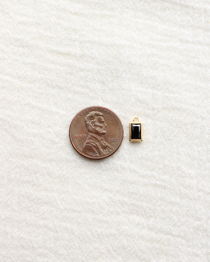 4mm Rectangle Onyx Charm, CH290