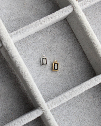 4mm Rectangle Onyx Charm, CH290