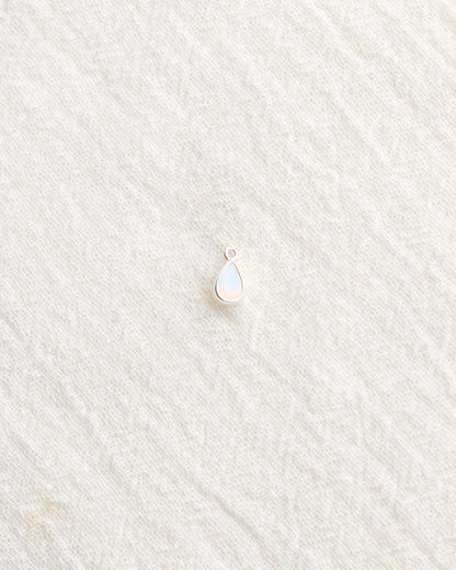 4mm White Opal Teardrop Charm, CH286