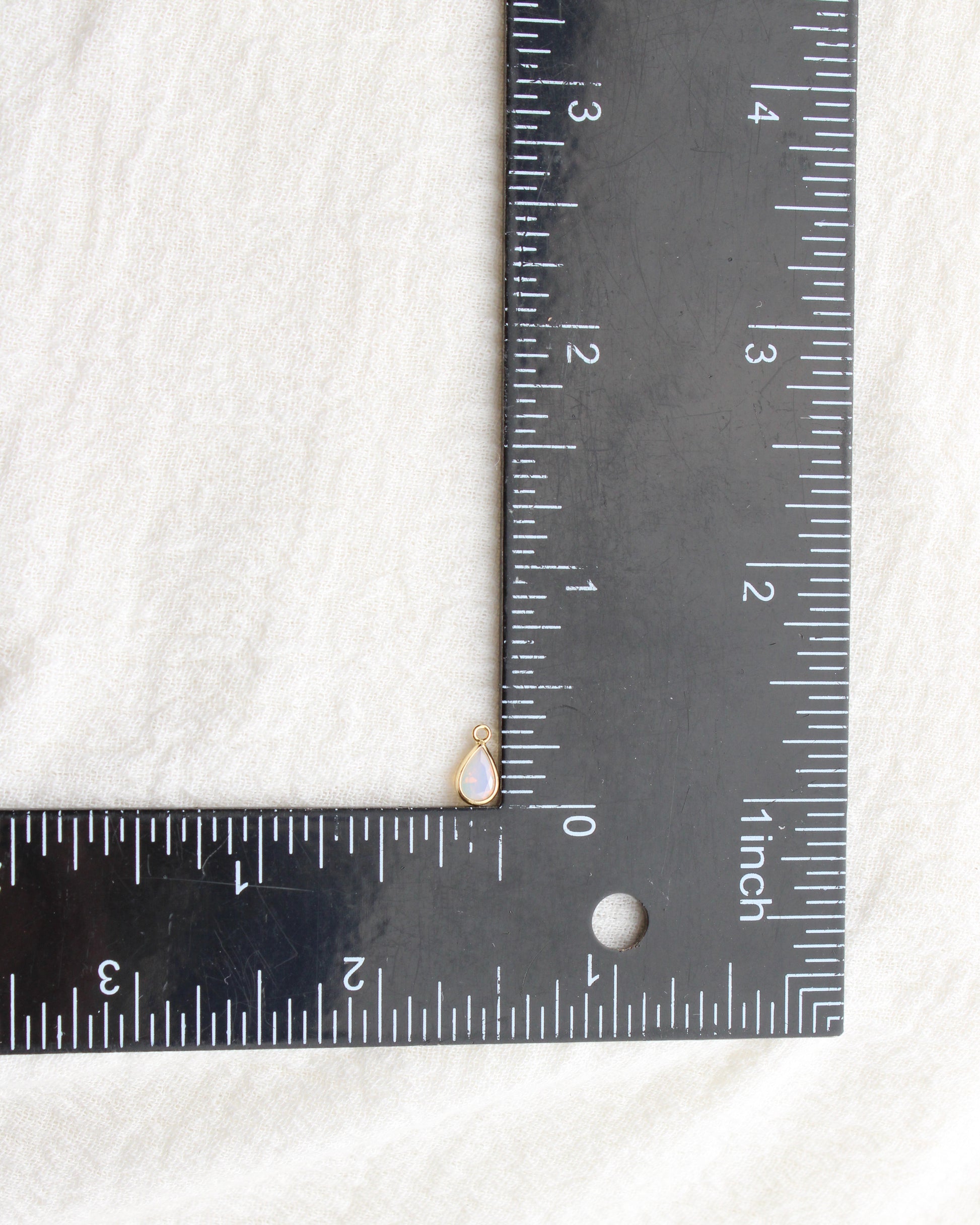 4mm White Opal Teardrop Charm, CH286