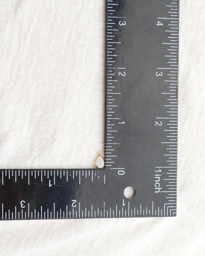 4mm White Opal Teardrop Charm, CH286