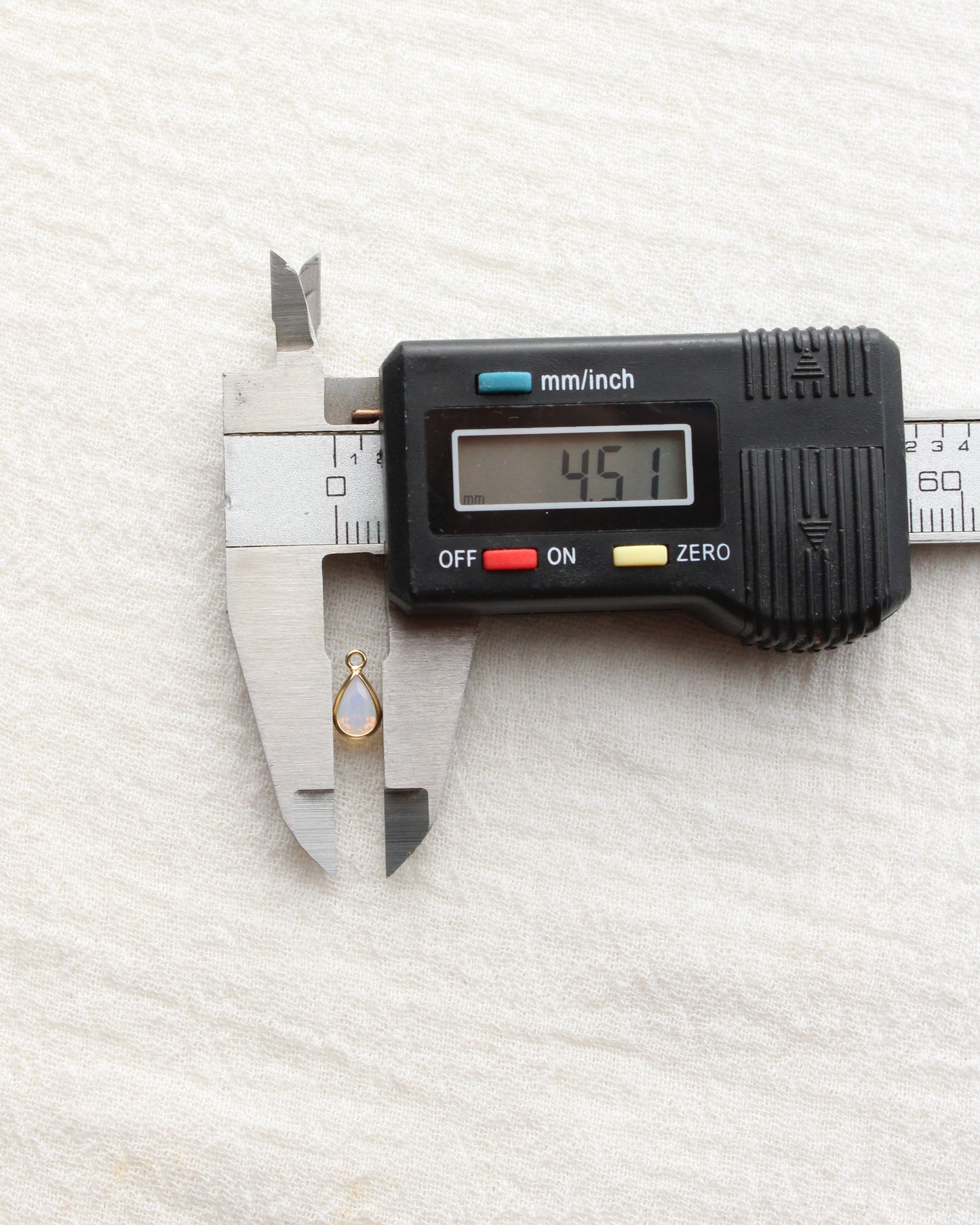 4mm White Opal Teardrop Charm, CH286