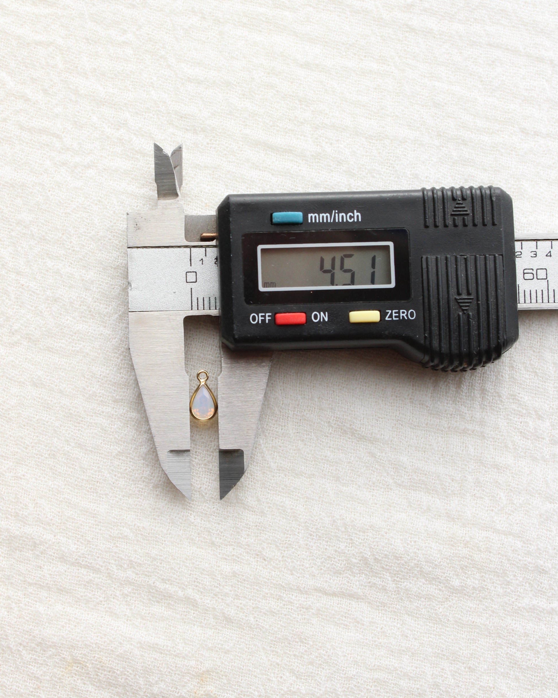 4mm White Opal Teardrop Charm, CH286