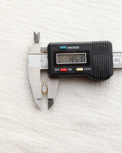 4mm White Opal Teardrop Charm, CH286
