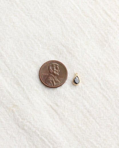 Teardrop Shaped Onyx Charm, CH287