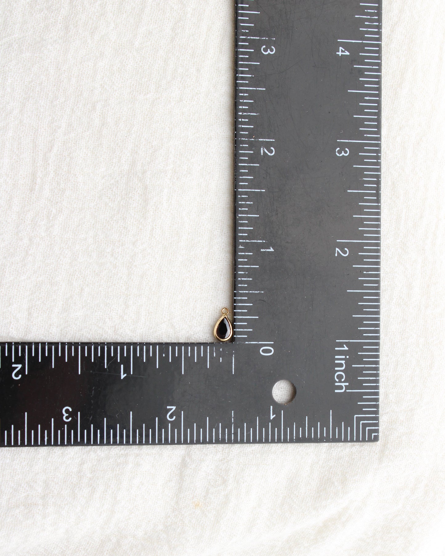 Teardrop Shaped Onyx Charm, CH287