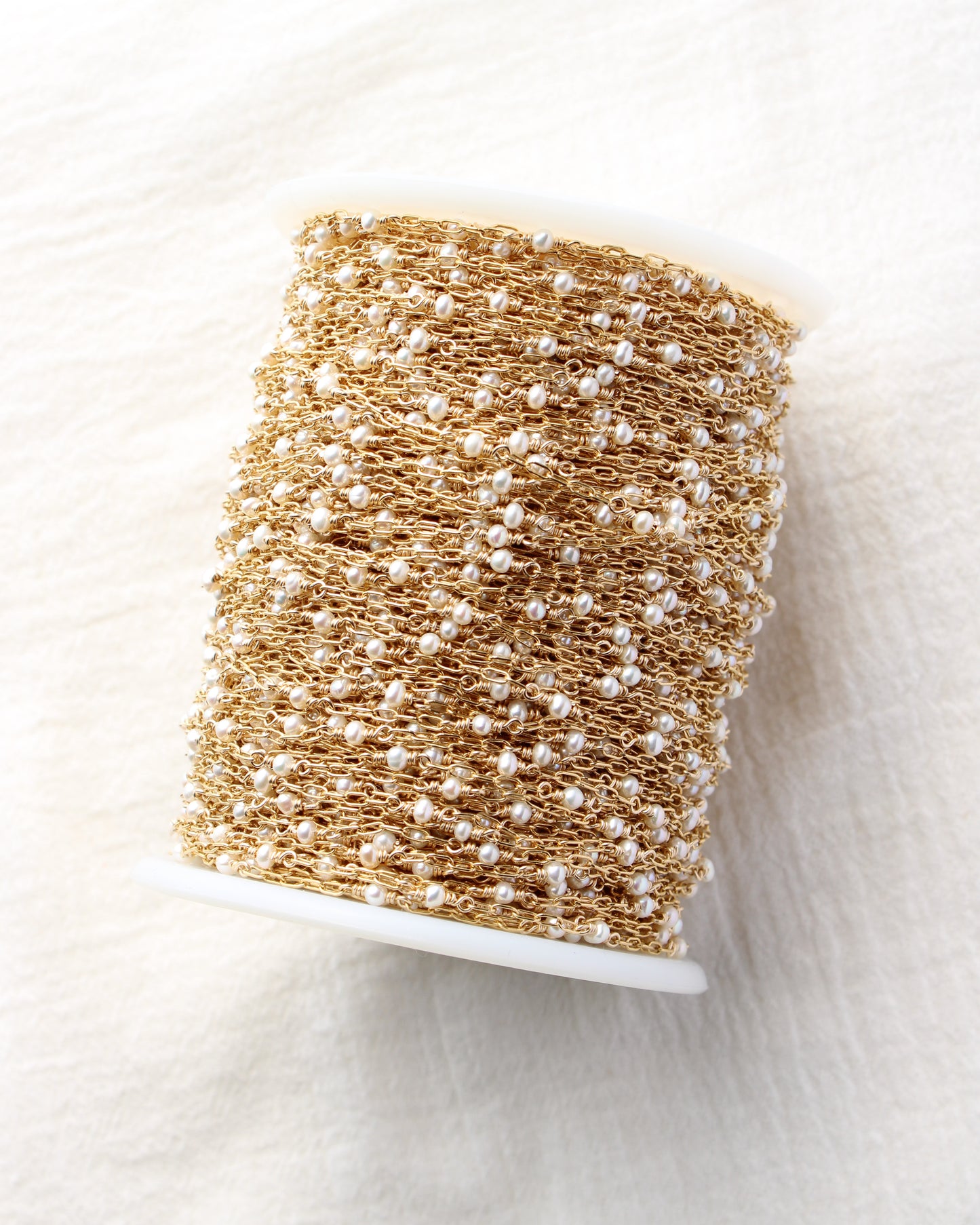 1.75 Paperclip Chain with 3mm Genuine Freshwater Pearl, G222