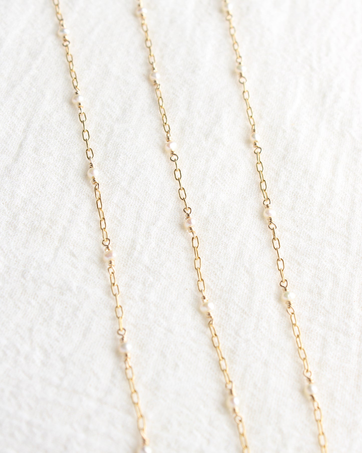 1.75 Paperclip Chain with 3mm Genuine Freshwater Pearl, G222