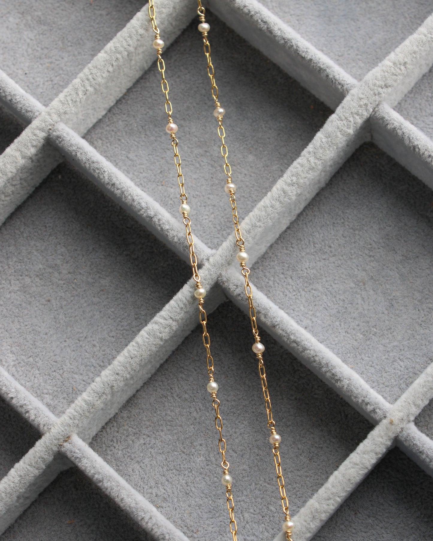 1.75 Paperclip Chain with 3mm Genuine Freshwater Pearl, G222