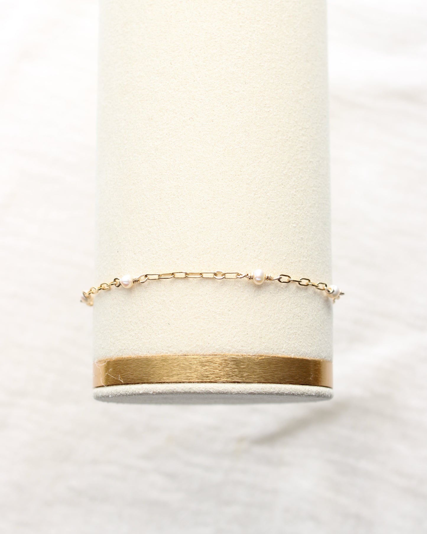 1.75 Paperclip Chain with 3mm Genuine Freshwater Pearl, G222