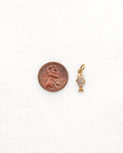 Fish CZ PVD Charm, CH336