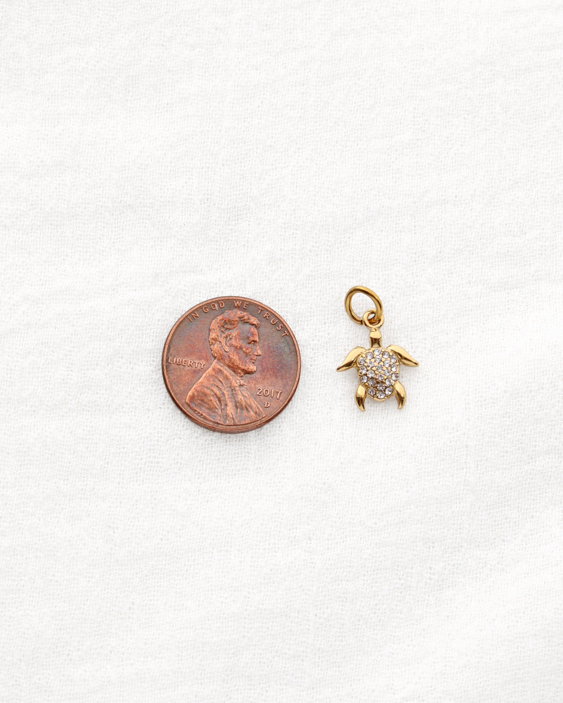 Turtle CZ PVD Charm, CH335