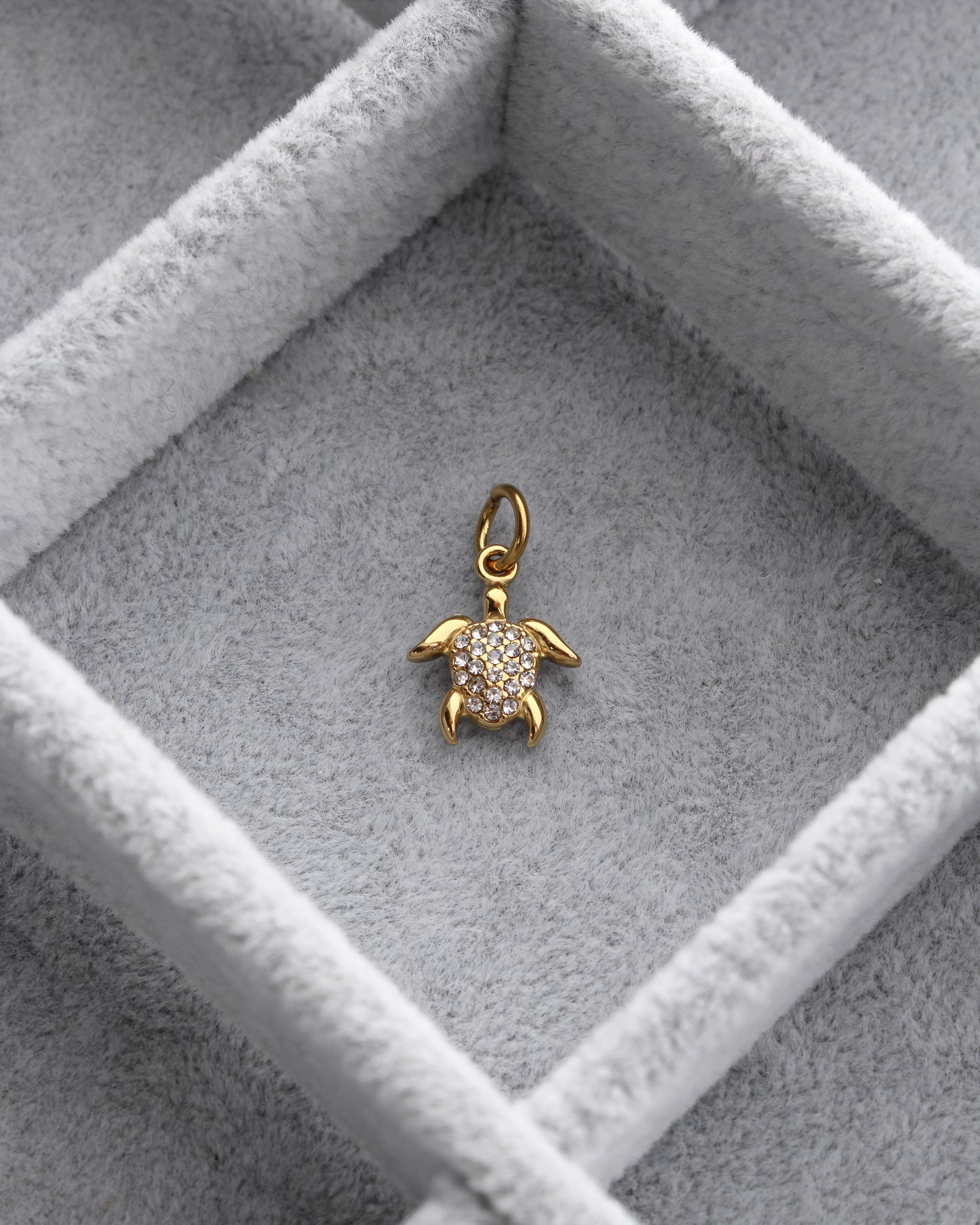 Turtle CZ PVD Charm, CH335