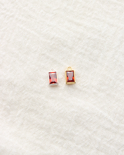 4mm Rectangle Birthstone Charms, CH288
