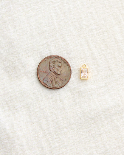 4mm Rectangle Birthstone Charms, CH288