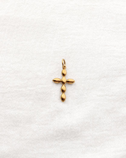 Cross PVD Charm, w/ Oval White CZ, CH353