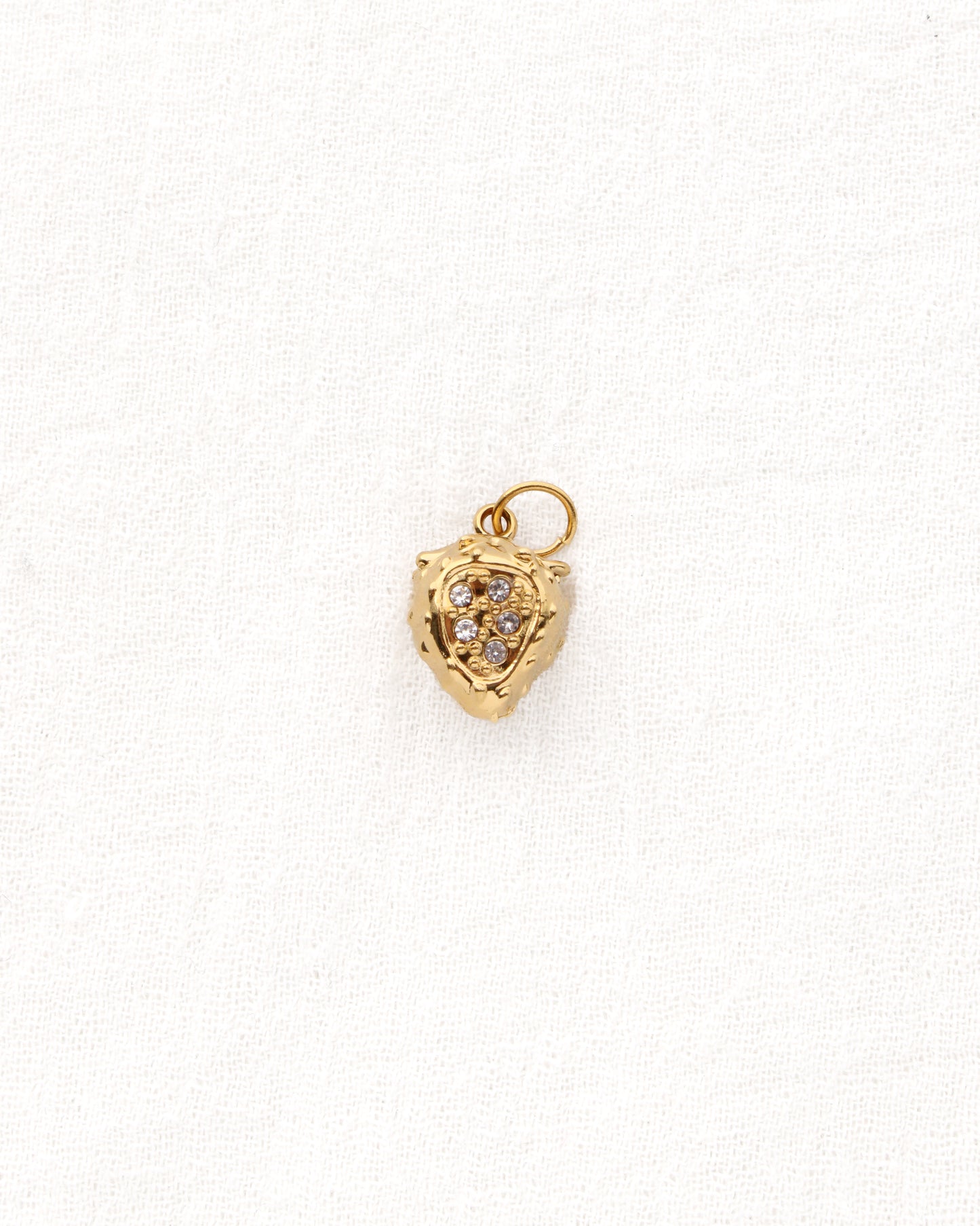 Strawberry PVD Charm with CZ, CH350