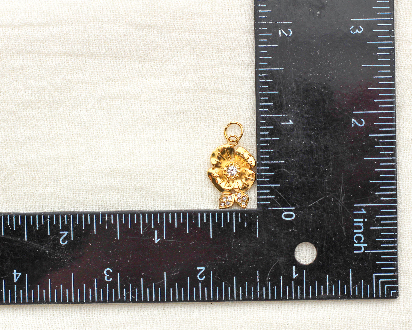Flower PVD Charm with Cubic Zirconia, CH355