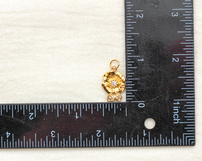 Flower PVD Charm with Cubic Zirconia, CH355