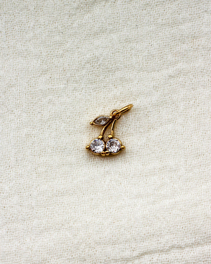 Cubic Zirconia Cherry PVD Charm, CH368
