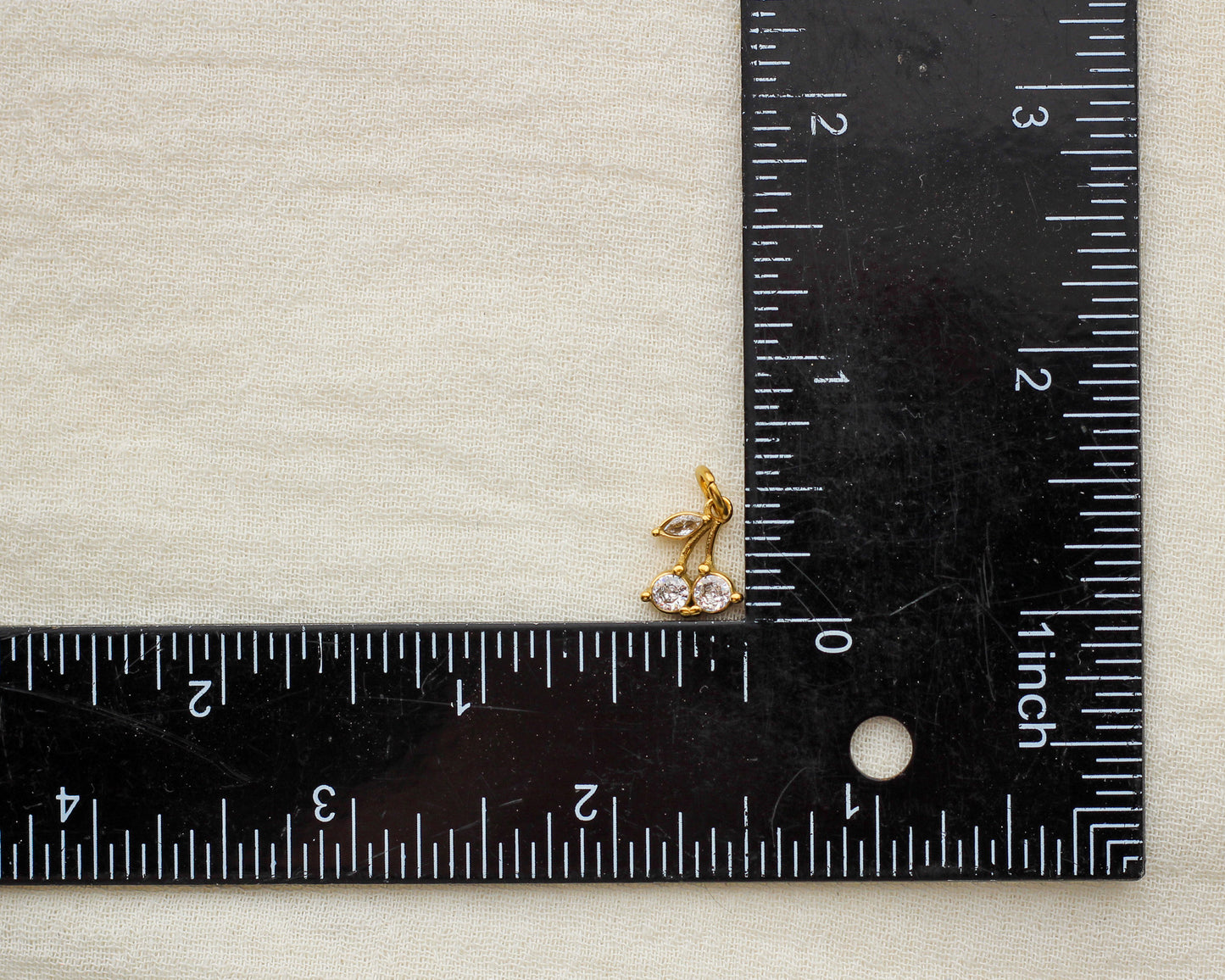 Cubic Zirconia Cherry PVD Charm, CH368