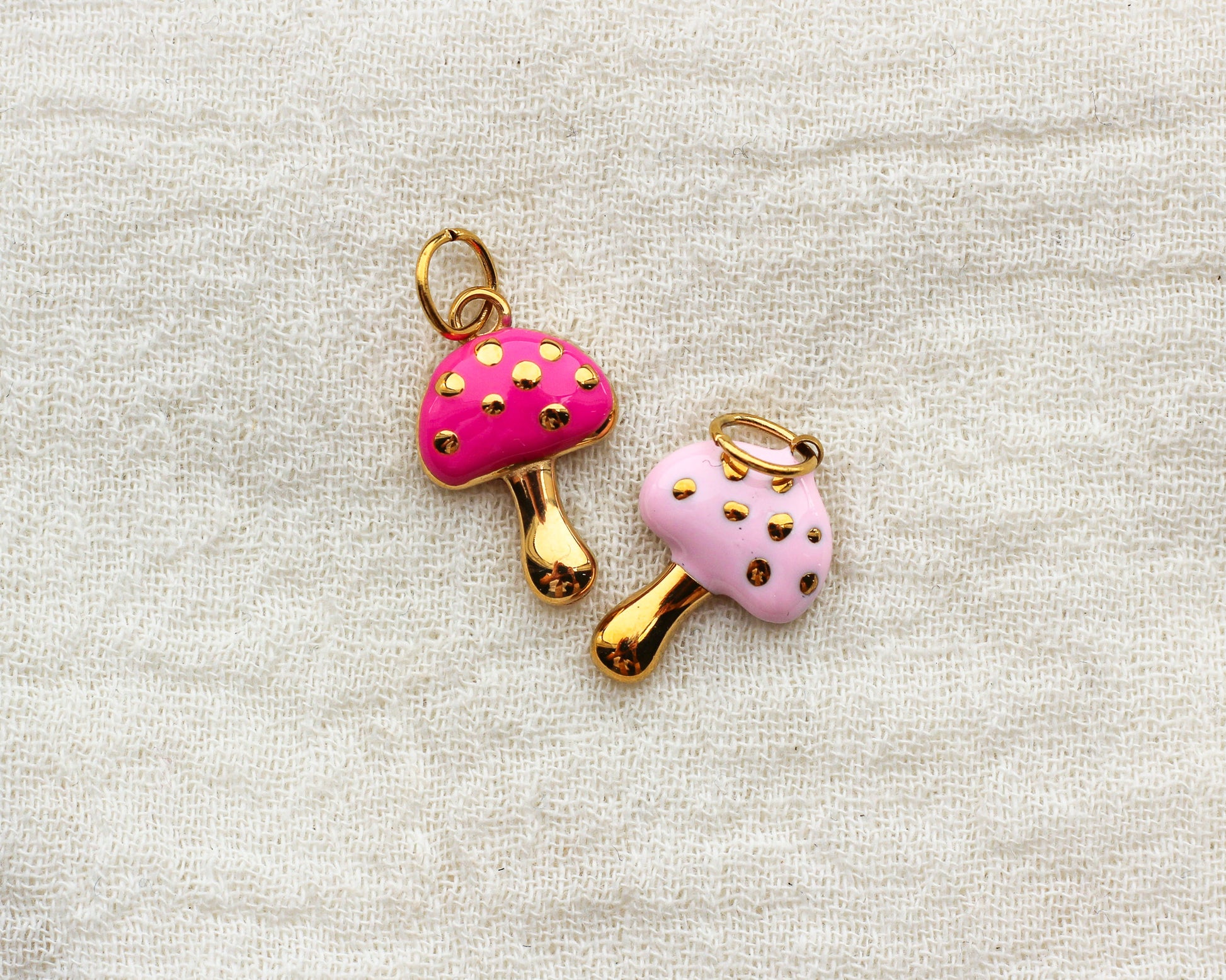 Pink Mushroom PVD Charm, CH366