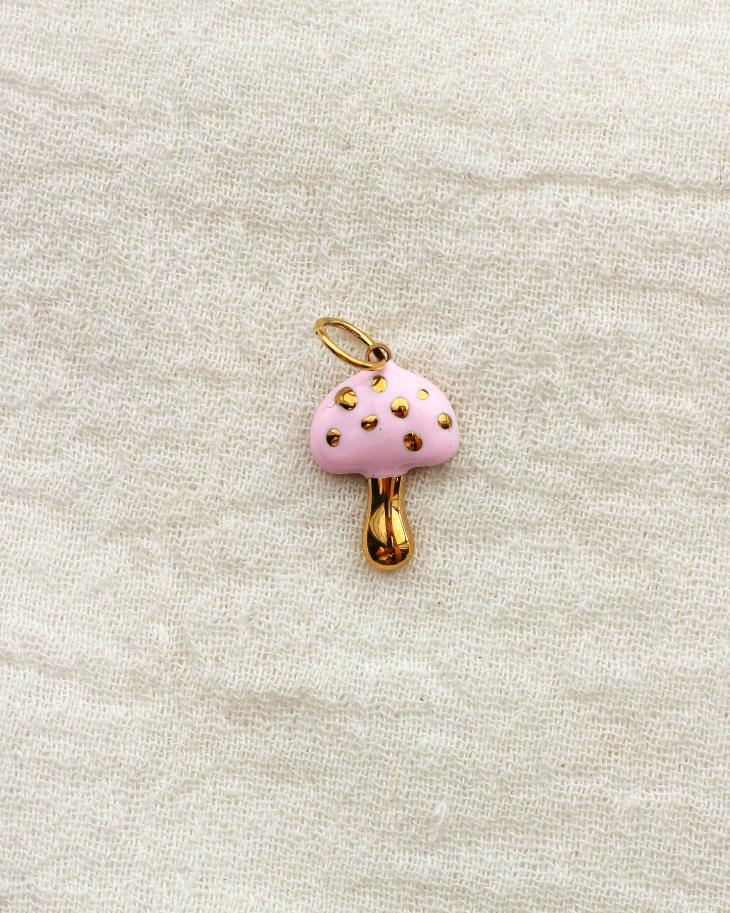 Pink Mushroom PVD Charm, CH366