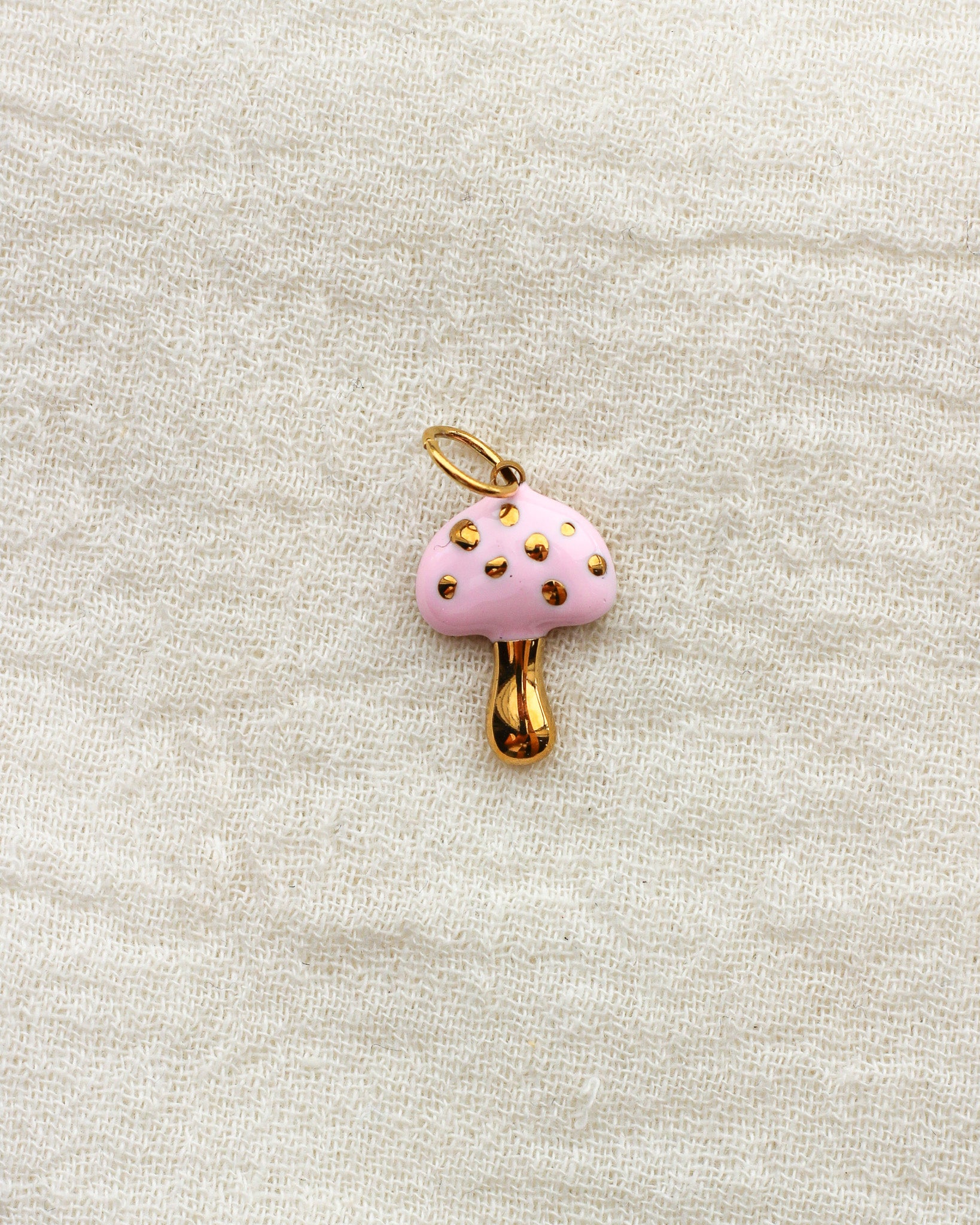 Pink Mushroom PVD Charm, CH366
