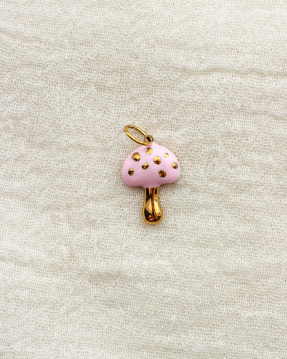Pink Mushroom PVD Charm, CH366