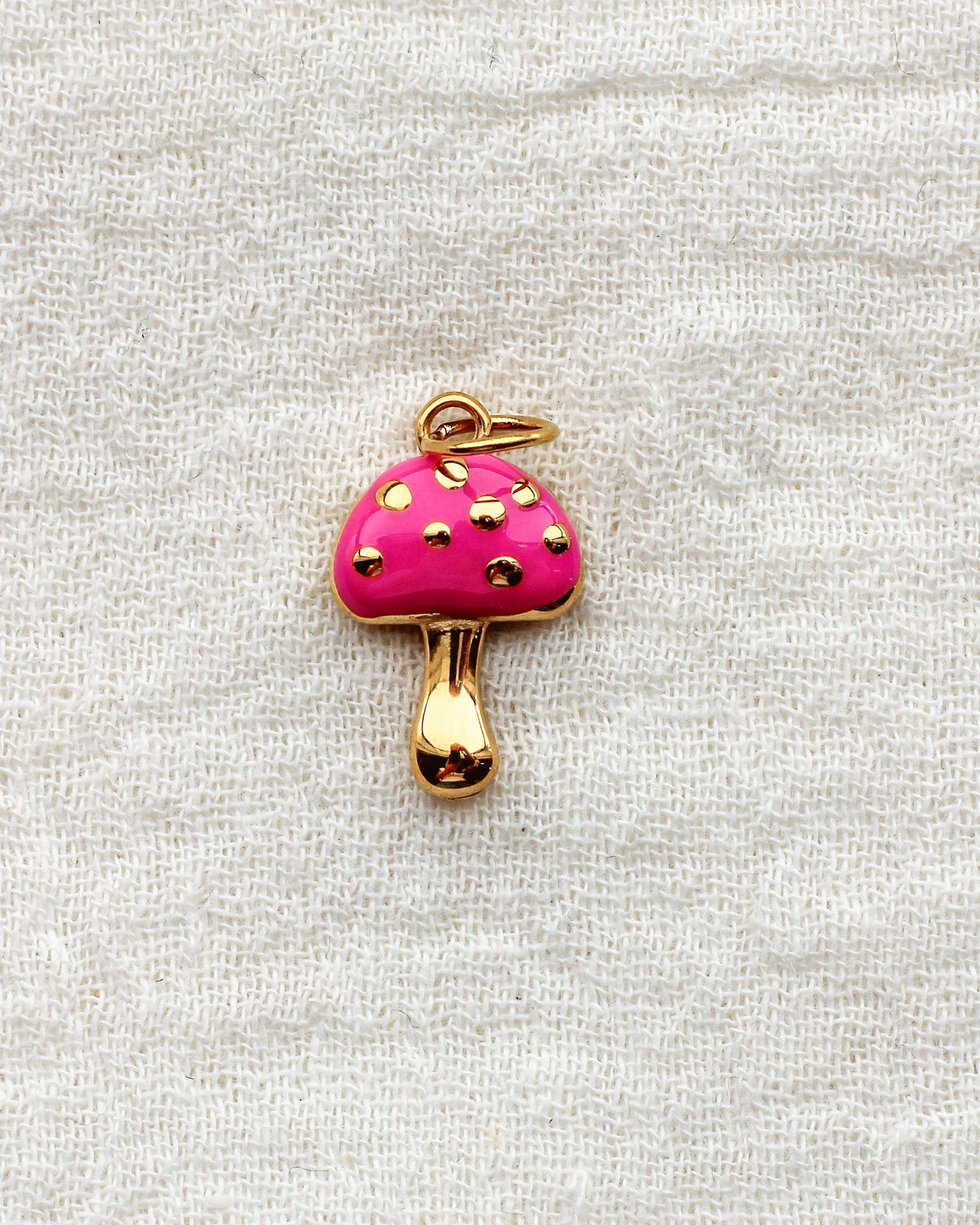 Pink Mushroom PVD Charm, CH366