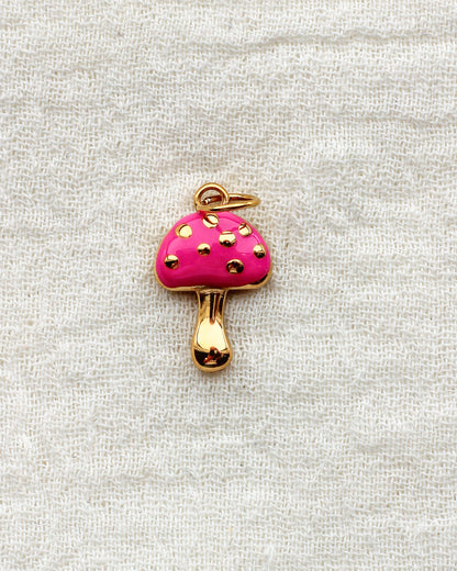 Pink Mushroom PVD Charm, CH366