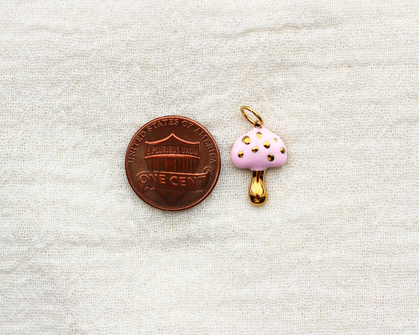 Pink Mushroom PVD Charm, CH366