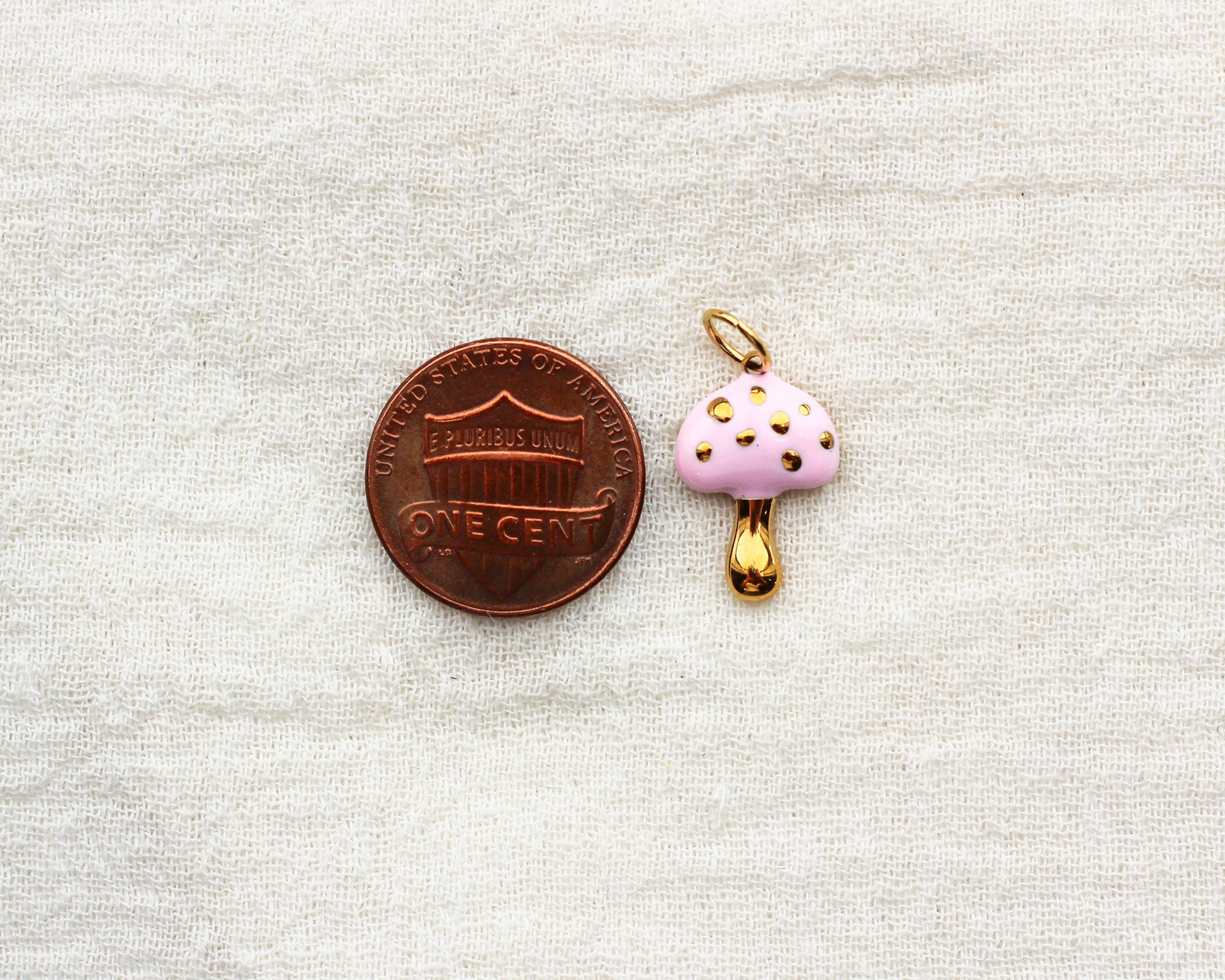 Pink Mushroom PVD Charm, CH366