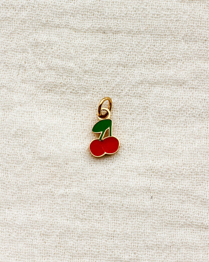 Cherry Enamel PVD Charm, CH437