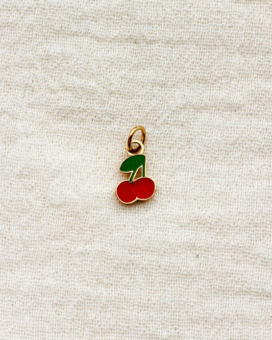 Cherry Enamel PVD Charm, CH437