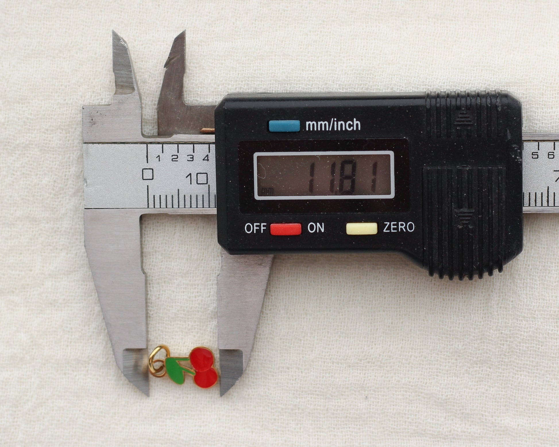 Cherry Enamel PVD Charm, CH437