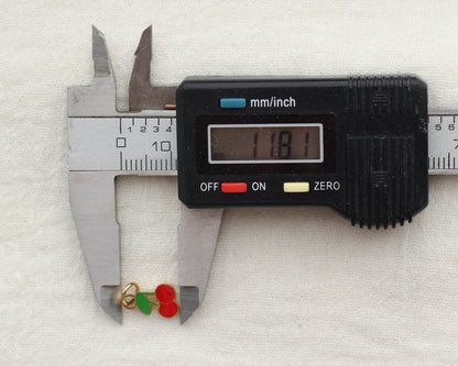 Cherry Enamel PVD Charm, CH437