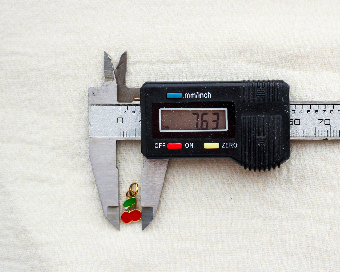 Cherry Enamel PVD Charm, CH437