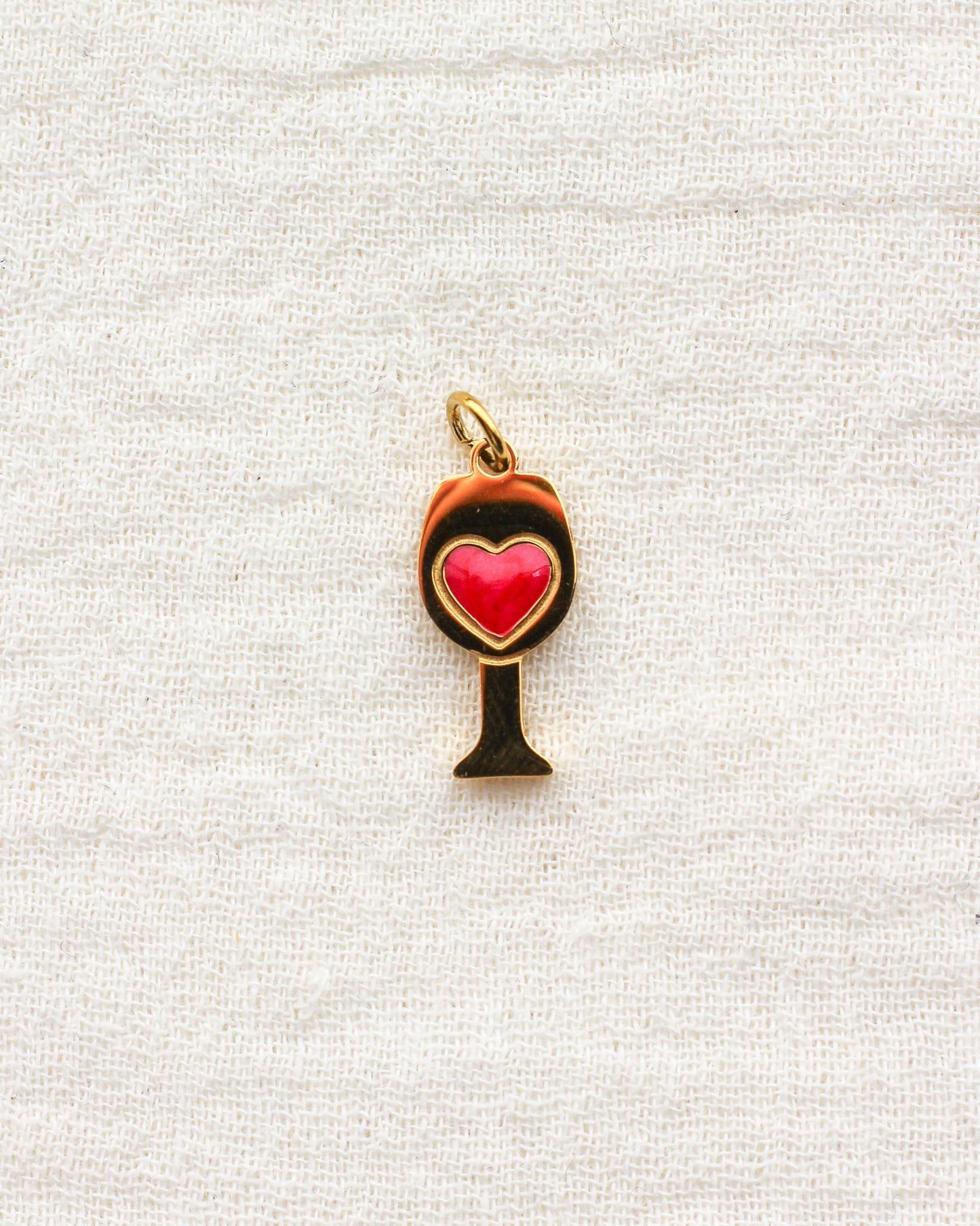 Heart Wine Glass PVD Charm, CH438