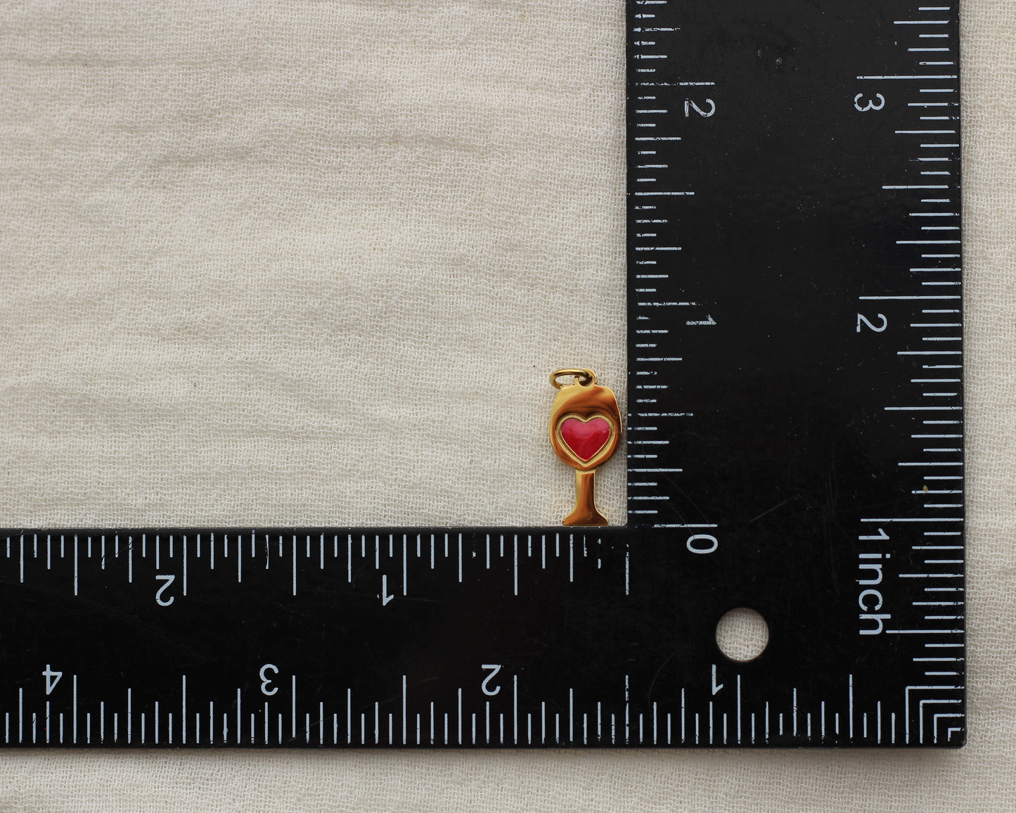 Heart Wine Glass PVD Charm, CH438