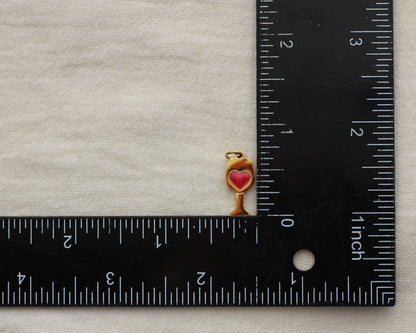 Heart Wine Glass PVD Charm, CH438