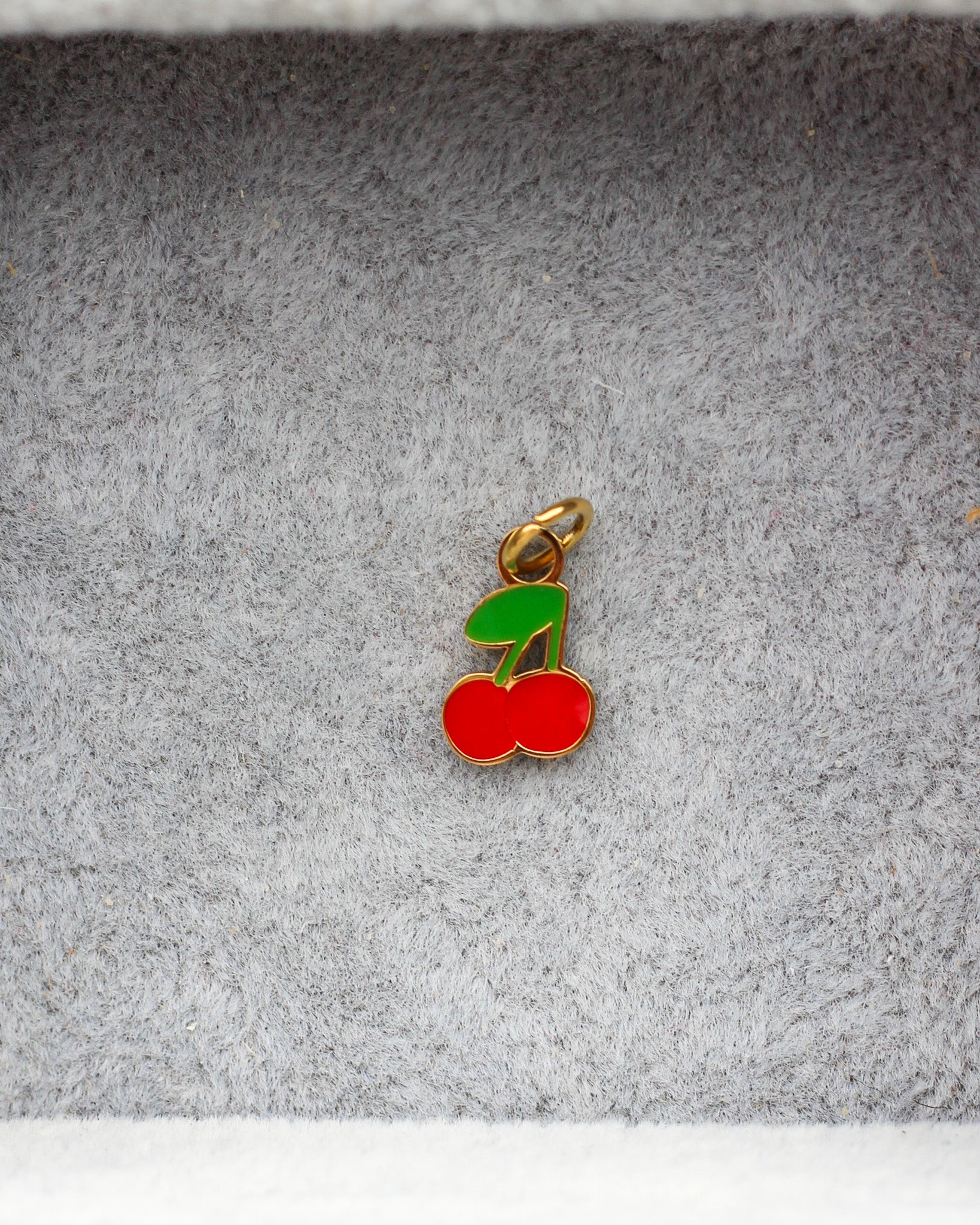 Cherry Enamel PVD Charm, CH437